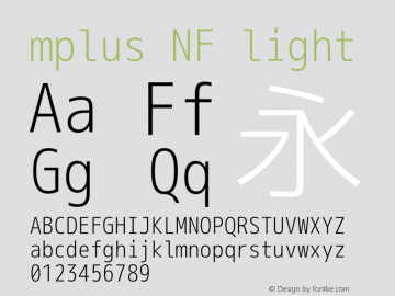 mplus NF light Version 1.018;Nerd Fonts 0.7 Font Sample