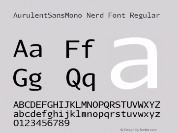 AurulentSansMono Nerd Font Regular Version 2007.05.04 Font Sample