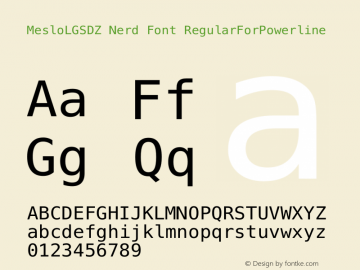 MesloLGSDZ Nerd Font RegularForPowerline 1.210 Font Sample