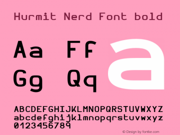 Hurmit Nerd Font bold Version 1.21;Nerd Fonts 0.7. Font Sample