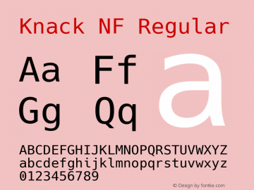 Knack NF Regular Version 2.019; ttfautohint (v1.4.1) -l 4 -r 80 -G 350 -x 0 -H 181 -D latn -f latn -w G -W -t -X 