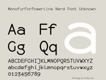 MonofurForPowerline Nerd Font Unknown 1.0 2000-03-28图片样张