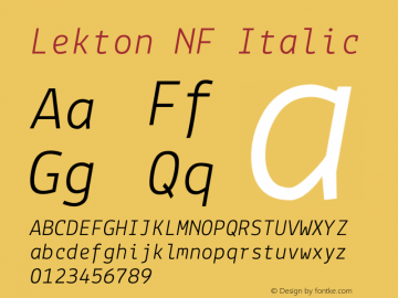 Lekton NF Italic Version 3.000图片样张