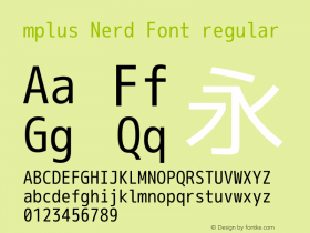 mplus Nerd Font regular Version 1.018;Nerd Fonts 0.7图片样张