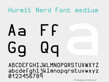 Hurmit Nerd Font medium Version 1.21;Nerd Fonts 0.7. Font Sample