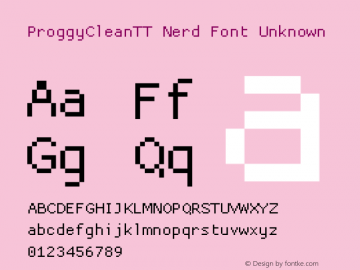 ProggyCleanTT Nerd Font Unknown 2004/04/15图片样张