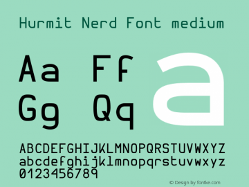 Hurmit Nerd Font medium Version 1.21;Nerd Fonts 0.7. Font Sample