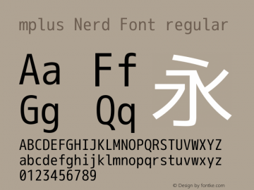 mplus Nerd Font regular Version 1.018;Nerd Fonts 0.7 Font Sample