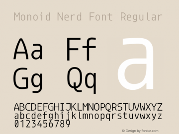 Monoid Nerd Font Regular Version 0.61;Nerd Fonts 0.7. Font Sample