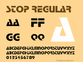 Stop Regular 1.0 Font Sample