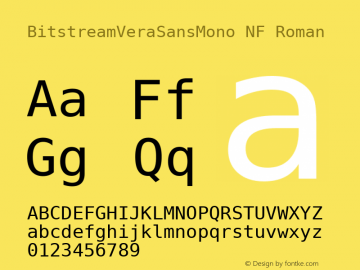 BitstreamVeraSansMono NF Roman Release 1.10 Font Sample