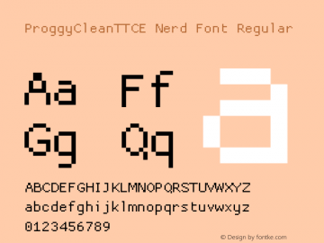 ProggyCleanTTCE Nerd Font Regular 2004/04/15图片样张