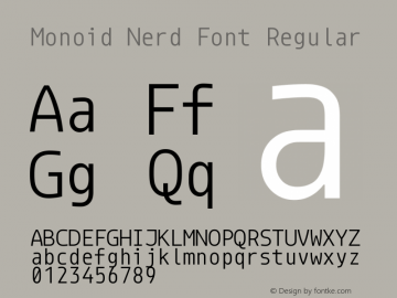 Monoid Nerd Font Regular Version 0.61;Nerd Fonts 0.7. Font Sample