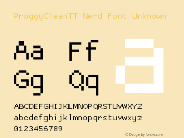 ProggyCleanTT Nerd Font Unknown 2004/04/15图片样张