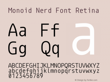 Monoid Nerd Font Retina Version 0.62;Nerd Fonts 0.7. Font Sample