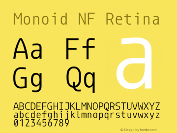 Monoid NF Retina Version 0.62;Nerd Fonts 0.7.图片样张