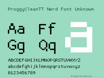 ProggyCleanTT Nerd Font Unknown 2004/04/15图片样张