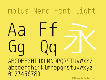 mplus Nerd Font light Version 1.018;Nerd Fonts 0.7 Font Sample