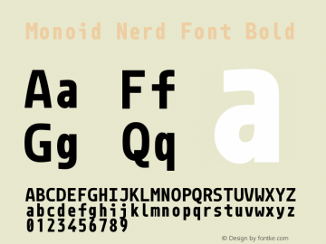 Monoid Nerd Font Bold Version 0.61;Nerd Fonts 0.7. Font Sample
