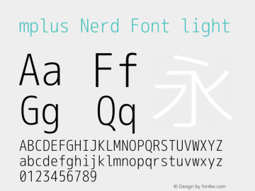 mplus Nerd Font light Version 1.018;Nerd Fonts 0.7 Font Sample