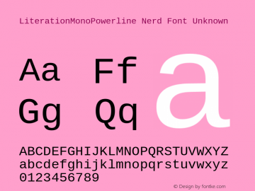 LiterationMonoPowerline Nerd Font Unknown Version 2.00.1 Font Sample