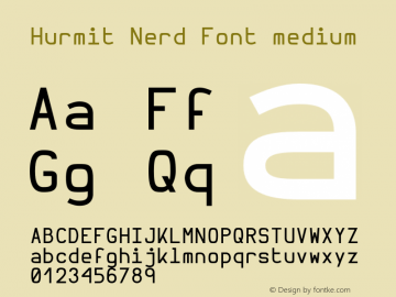 Hurmit Nerd Font medium Version 1.21;Nerd Fonts 0.7. Font Sample