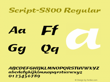 Script-S800 Regular 1.0 Fri May 14 19:51:05 1999图片样张