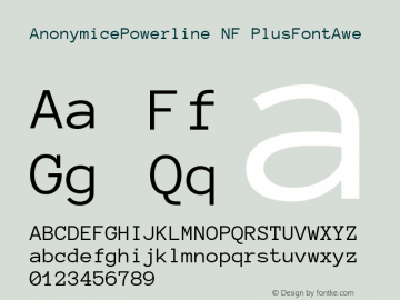 AnonymicePowerline NF PlusFontAwe Version 1.002 Font Sample