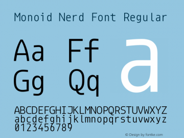 Monoid Nerd Font Regular Version 0.61;Nerd Fonts 0.7. Font Sample