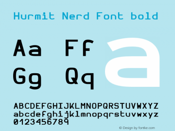 Hurmit Nerd Font bold Version 1.21;Nerd Fonts 0.7. Font Sample