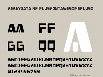 HeavyData NF PlusFontAwesomePlusO created March 2008 Font Sample