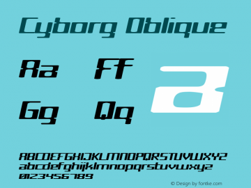 Cyborg Oblique Altsys Fontographer 4.1 5/15/95图片样张