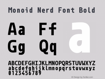 Monoid Nerd Font Bold Version 0.61;Nerd Fonts 0.7. Font Sample