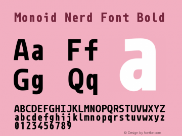 Monoid Nerd Font Bold Version 0.61;Nerd Fonts 0.7.图片样张