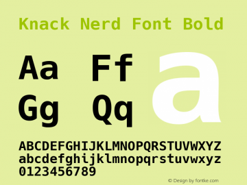 Knack Nerd Font Bold Version 2.019; ttfautohint (v1.4.1) -l 4 -r 80 -G 350 -x 0 -H 260 -D latn -f latn -m 