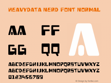 HeavyData Nerd Font Normal created March 2008 Font Sample