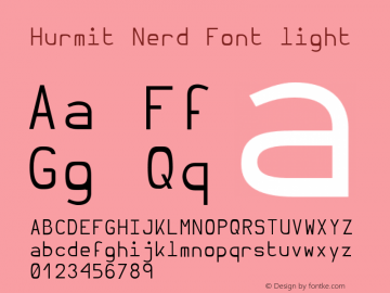 Hurmit Nerd Font light Version 1.21;Nerd Fonts 0.7. Font Sample