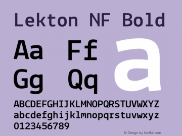 Lekton NF Bold Version 34.000 Font Sample