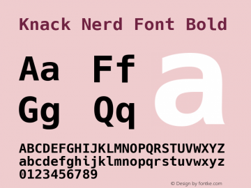 Knack Nerd Font Bold Version 2.019; ttfautohint (v1.4.1) -l 4 -r 80 -G 350 -x 0 -H 260 -D latn -f latn -m 