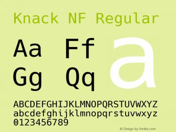 Knack NF Regular Version 2.019; ttfautohint (v1.4.1) -l 4 -r 80 -G 350 -x 0 -H 181 -D latn -f latn -w G -W -t -X 