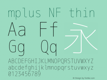 mplus NF thin Version 1.018;Nerd Fonts 0.7 Font Sample