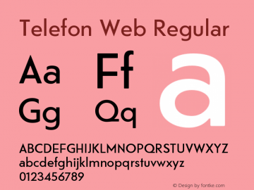 Telefon Web Regular Version 1.000 Font Sample