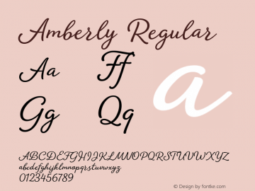 Amberly Regular Version 1.000;PS 001.000;hotconv 1.0.88;makeotf.lib2.5.64775 Font Sample