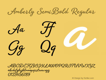 Amberly SemiBold Regular Version 1.000;PS 001.000;hotconv 1.0.88;makeotf.lib2.5.64775图片样张