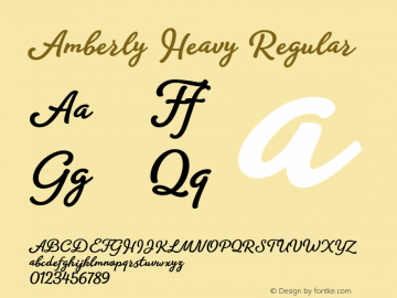 Amberly Heavy Regular Version 1.000;PS 001.000;hotconv 1.0.88;makeotf.lib2.5.64775 Font Sample