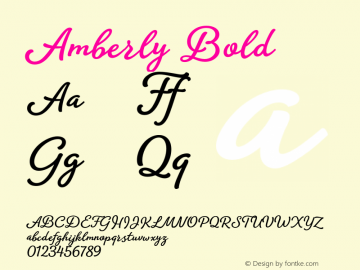 Amberly Bold Version 1.000;PS 001.000;hotconv 1.0.88;makeotf.lib2.5.64775 Font Sample