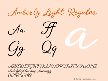 Amberly Light Regular Version 1.000;PS 001.000;hotconv 1.0.88;makeotf.lib2.5.64775 Font Sample