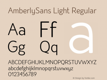 AmberlySans Light Regular Version 1.000;PS 001.000;hotconv 1.0.88;makeotf.lib2.5.64775 Font Sample