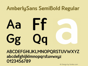 AmberlySans SemiBold Regular Version 1.000;PS 001.000;hotconv 1.0.88;makeotf.lib2.5.64775图片样张