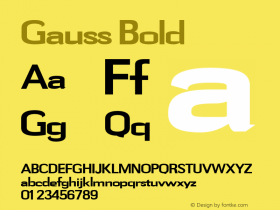 Gauss Bold 1.0/1995: 2.0/2001 Font Sample